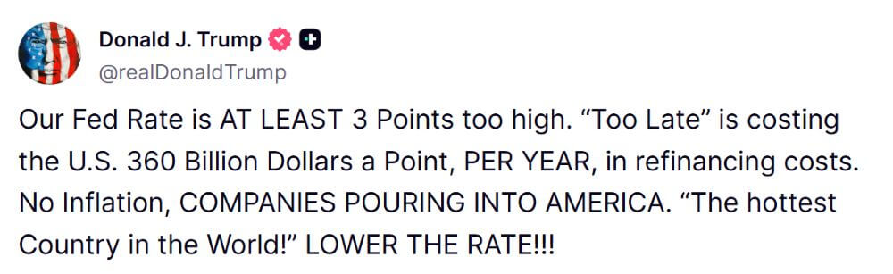 Trump: Cut Rates by 3 Points
